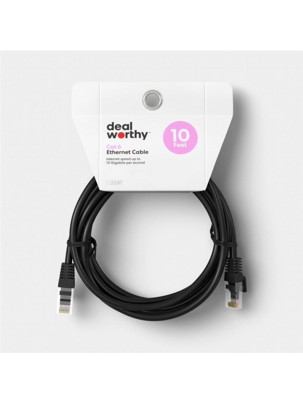 deaworthy Cat6 Ethernet Cable - 10ft Black